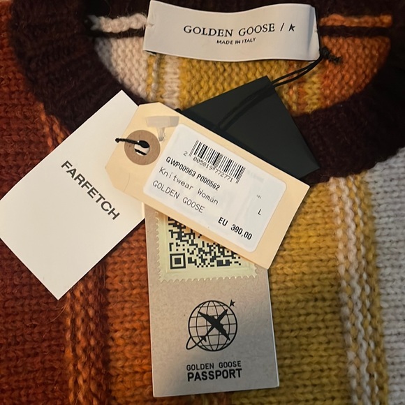 NWT Golden Goose Color Blocked Frayed Jumper Sweater Mixed Alpaca Wool - Picture 3 of 16